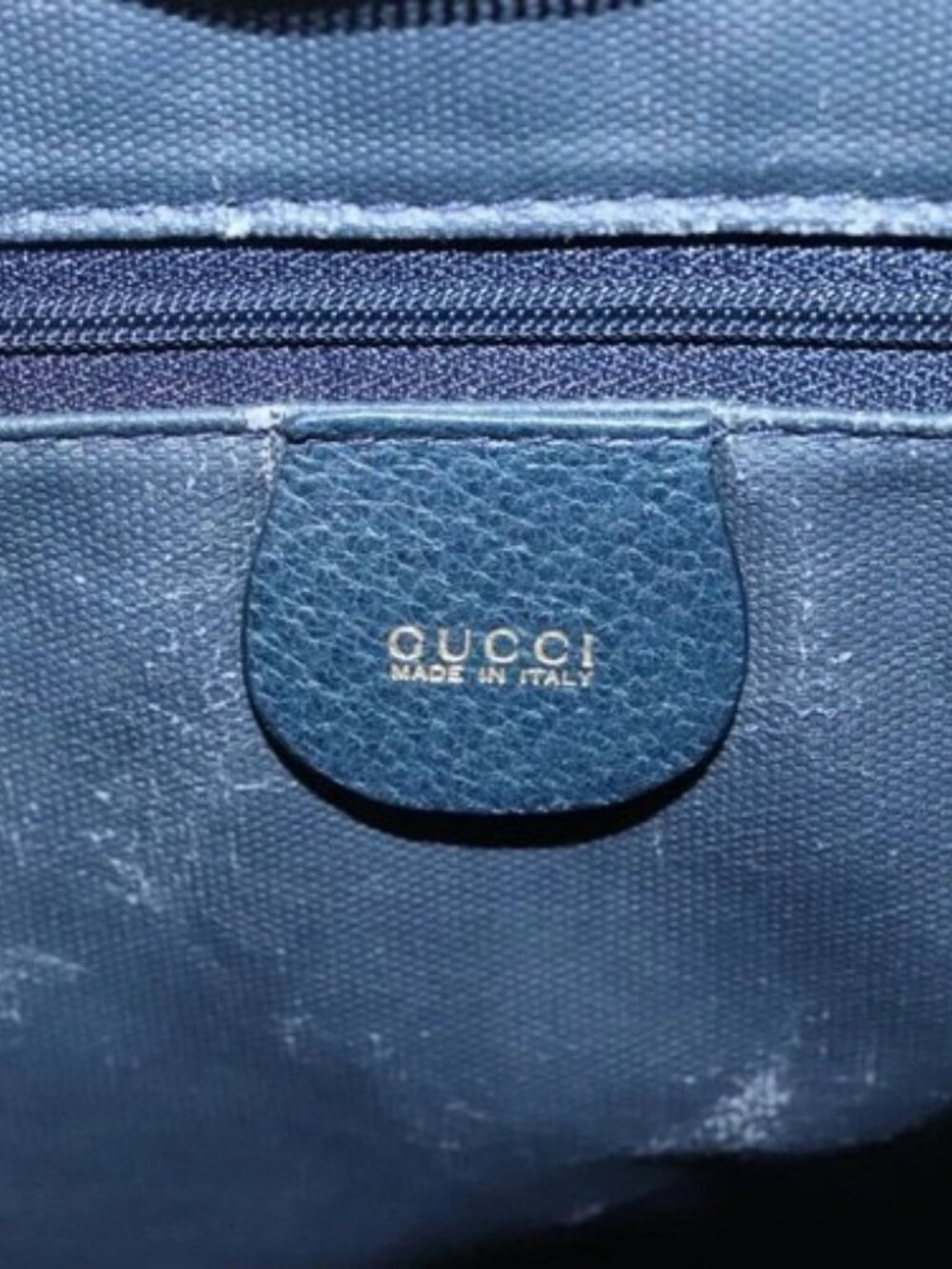 GUCCI Tote Bag Canvas Navy Gold 001 865 1525 - Picture 11 of 15